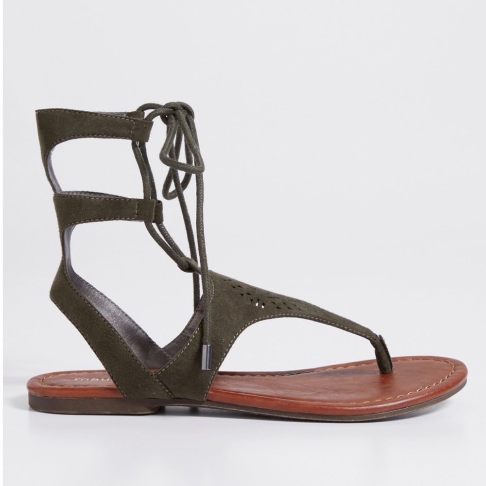 MAURICES Eliza faux suede lace up gladiator sandal Olive Green 8 Women’s NEW